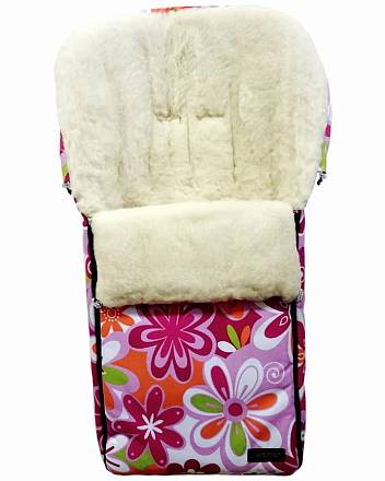 Спальный мешок в коляску №06 из серии Aurora, дизайн – пестрые цветы 